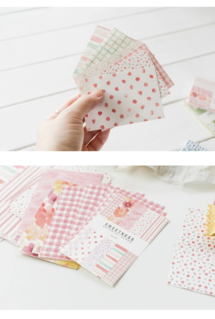 50 Pcs Kawaii Ins Paper Card DIY Decoration Idol Photocard Scrapbooking Diary Background Collage Material Paper Stationery