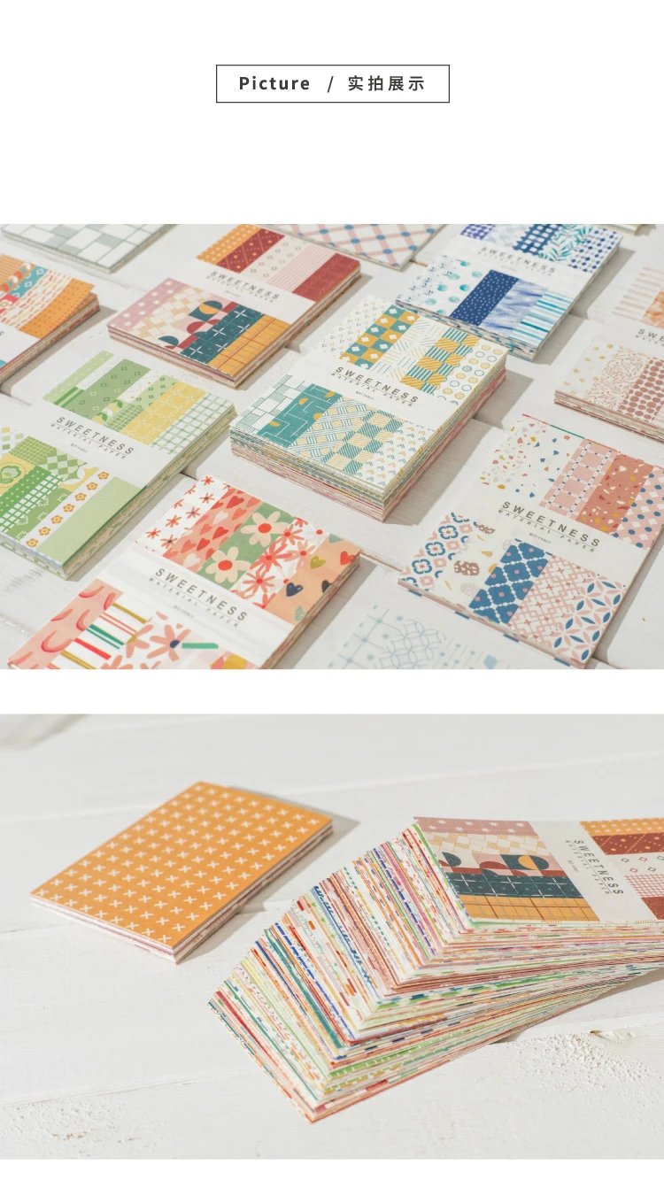 50 Pcs Kawaii Ins Paper Card DIY Decoration Idol Photocard Scrapbooking Diary Background Collage Material Paper Stationery