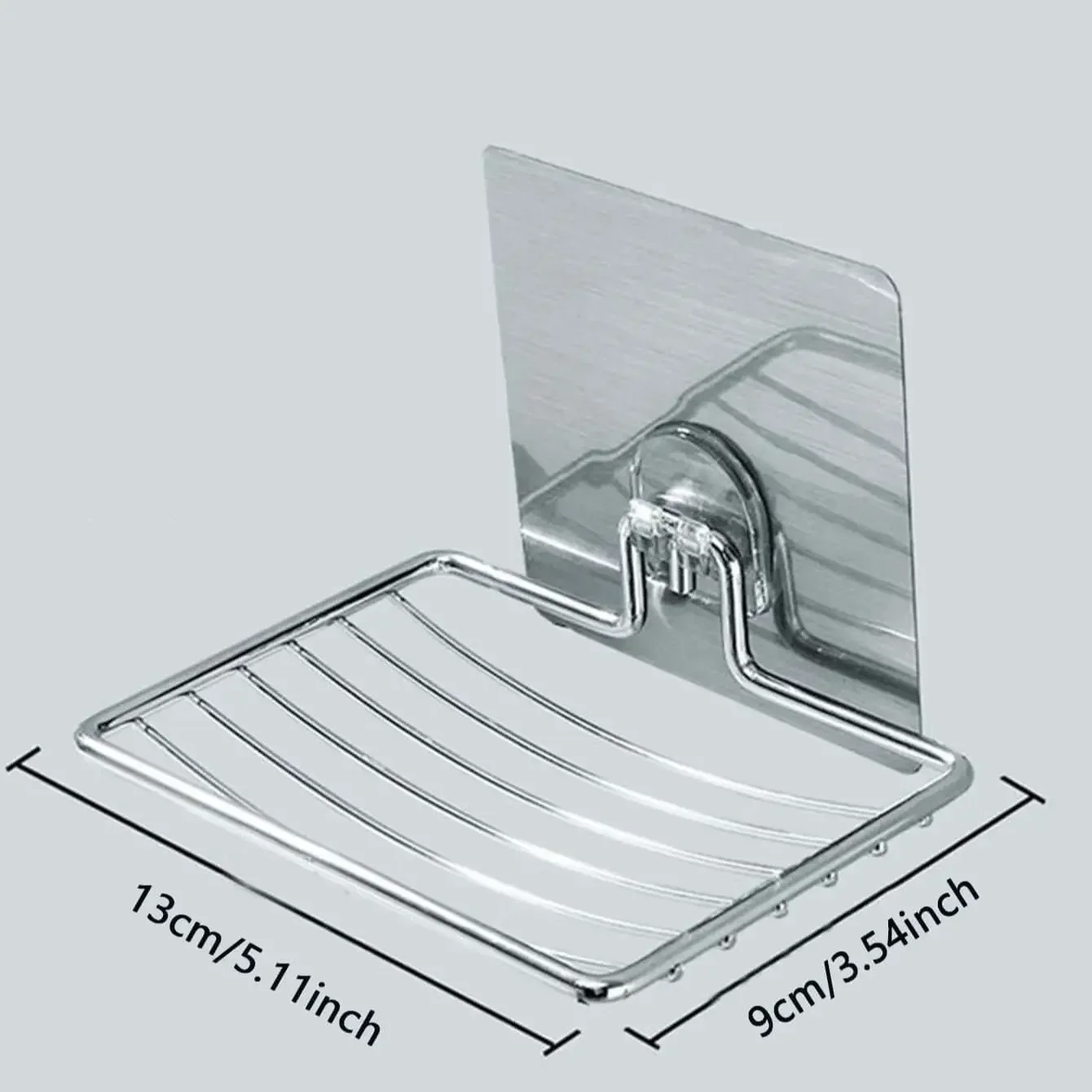 1pc-Stainless steel soap rack, wall mounted soap rack, drainage soap tray, simple soap storage rack in home bathroom