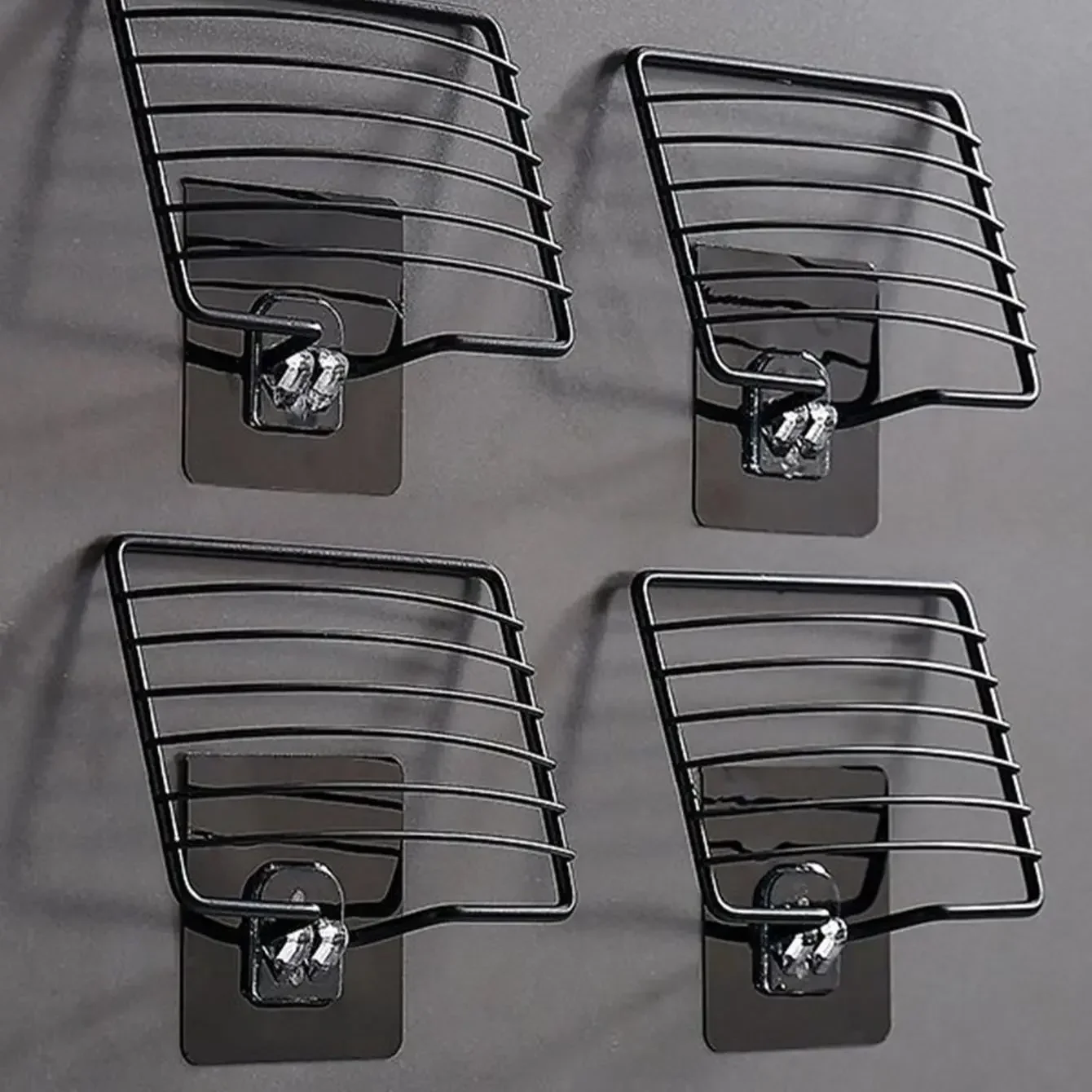 1pc-Stainless steel soap rack, wall mounted soap rack, drainage soap tray, simple soap storage rack in home bathroom