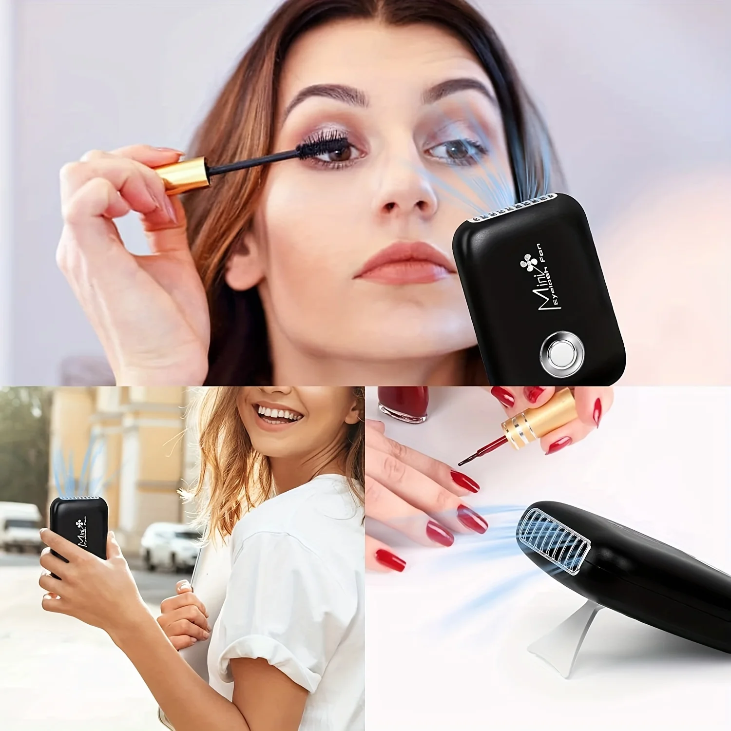 Mini Lash Fan Portable Eyelash Extension Fan Dryer Rechargeable USB Fan With 3 Adjustable Speed Cooling Air