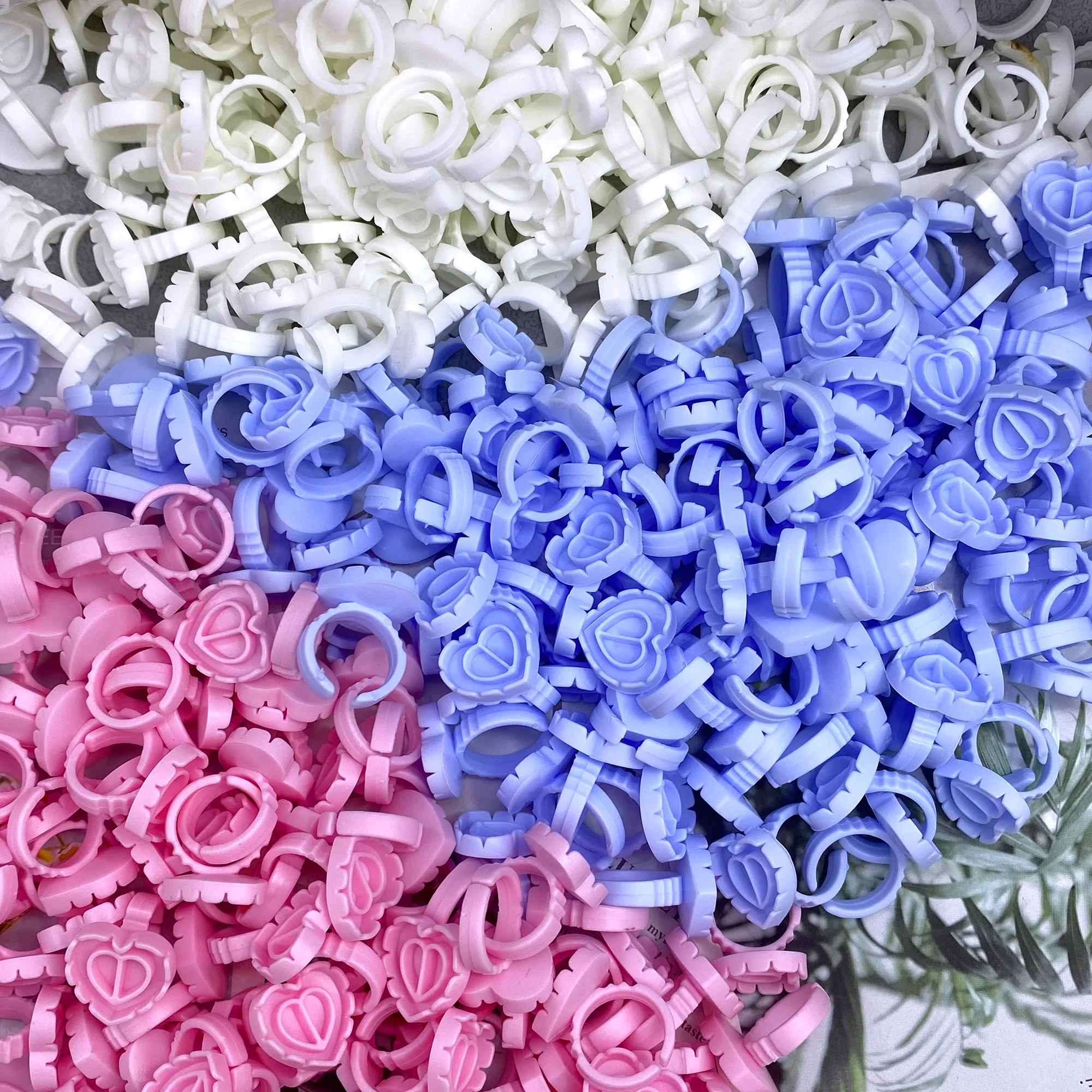 100Pcs Wholesale Disposable Eyelash Glue Fan Cup Rings Holder Container Tattoo Pigment Eyelash Extension Tools Lash Supplies