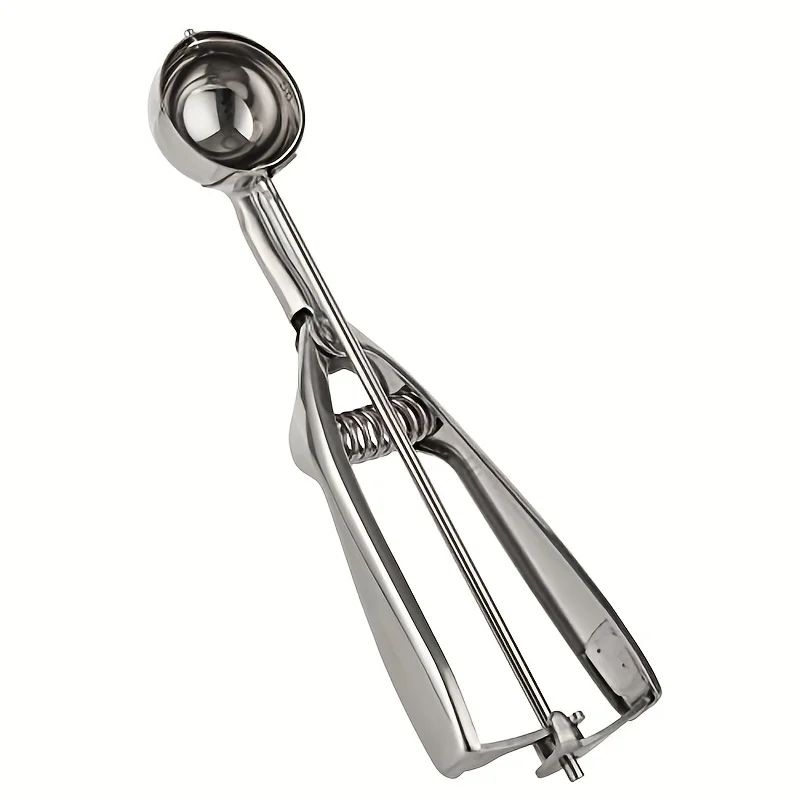 Ice Cream Spoon Kitchen Tools 3 Size Stainless Steel Spring Handle Mash Potato Watermelon Ball Scoop Home Kitchen Accessories
