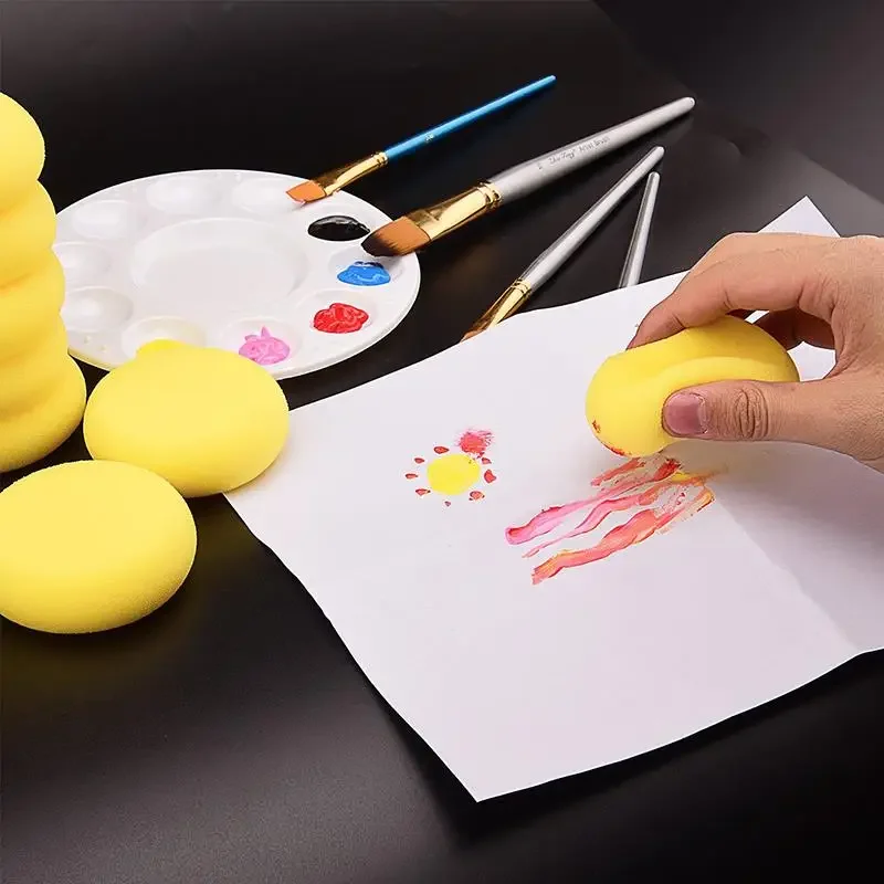 12Pcs Painting Pottery Clay Sponge, Circular Synthetic Artist Sponges, Watercolor Sponge for Painting, Handicrafts, Ceramics