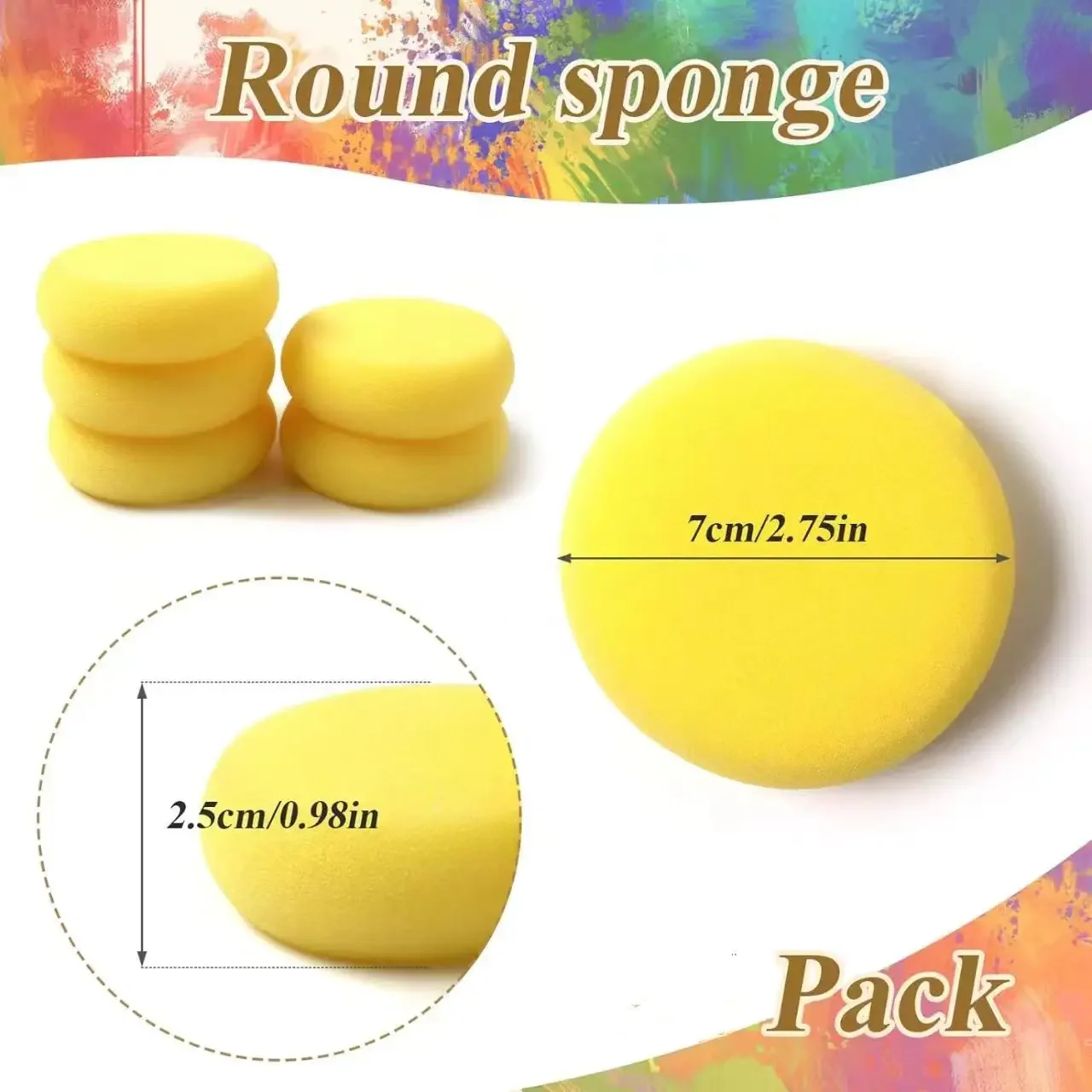 12Pcs Painting Pottery Clay Sponge, Circular Synthetic Artist Sponges, Watercolor Sponge for Painting, Handicrafts, Ceramics