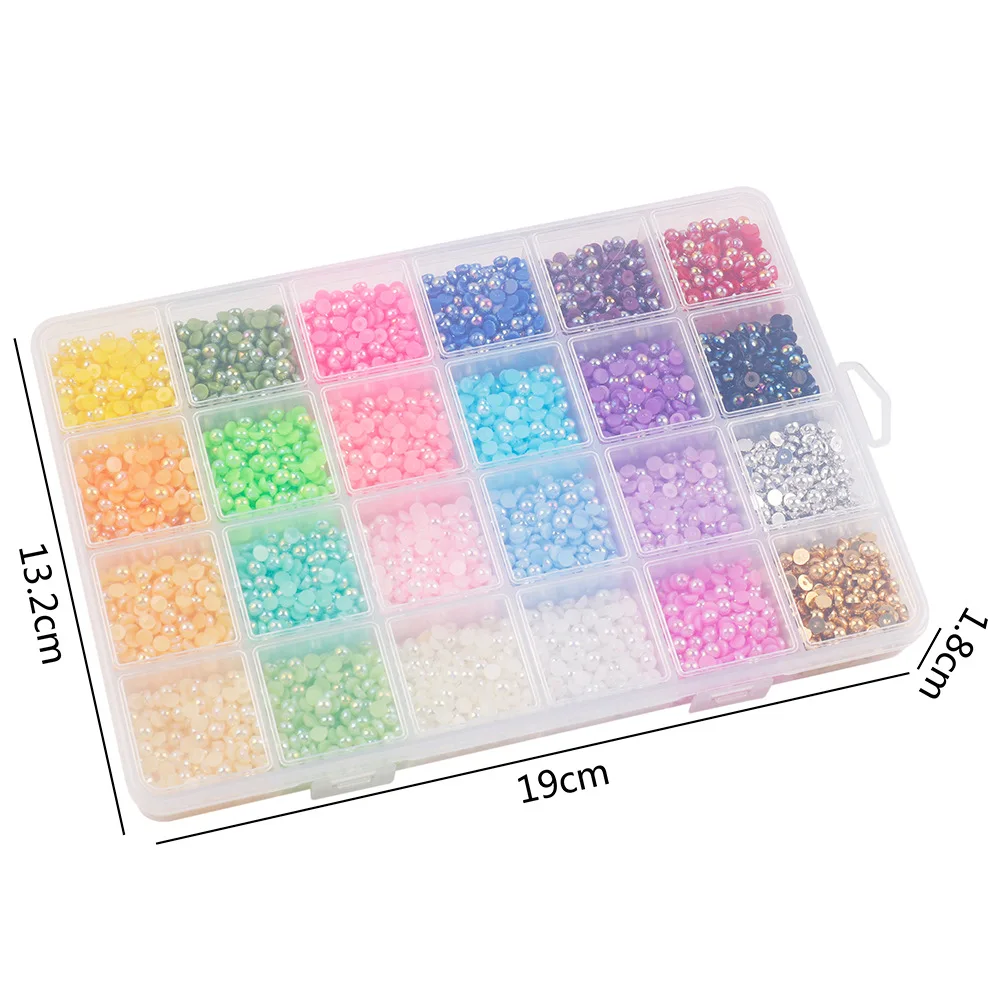1 Box Half Round ABS Pearl Beads Flatback Rhinestones For Jewelry Nail Art Garment Cup DIY Decor Craft H1210