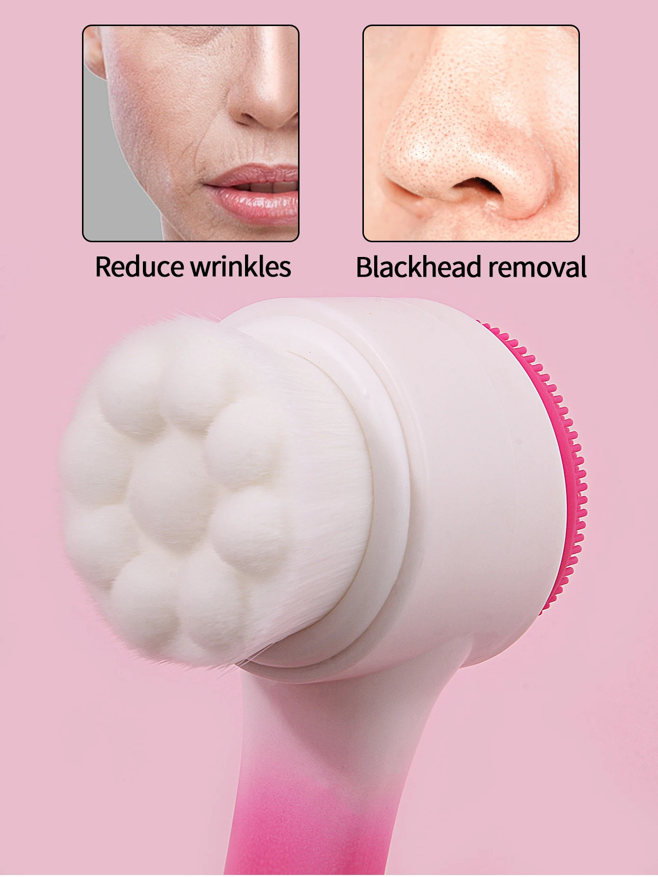 1Pc Silicone Face Cleansing Brush Double-Sided Facial Cleanser Blackhead Removal Product Pore Cleaner Exfoliator Face Scrub Brus