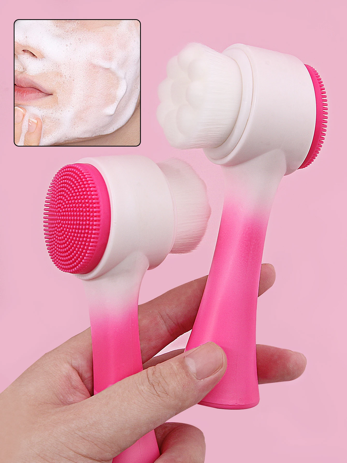 1Pc Silicone Face Cleansing Brush Double-Sided Facial Cleanser Blackhead Removal Product Pore Cleaner Exfoliator Face Scrub Brus