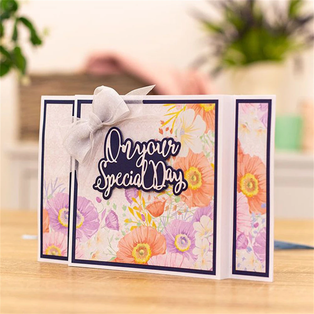 Happy Festive Birthday Wishes Metal Cutting Dies Sentiments Words Diecut Set For DIY Scrarpbooking Paper Crafts Cards Making New
