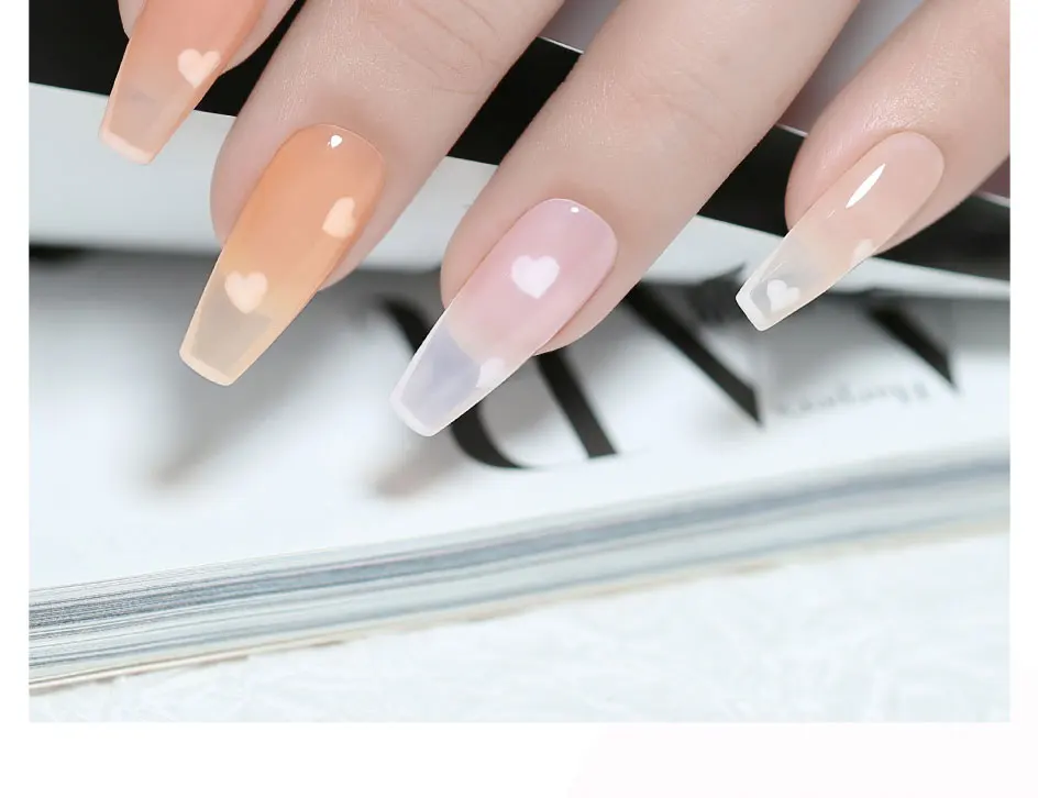 Clou Beaute Transparent French Gel Polish Translucent Nude Pink Red Jelly Glass Milky White Varnish Rainbow Color Nail Art