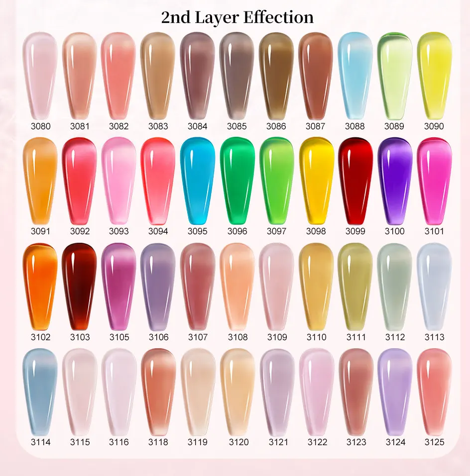 Clou Beaute Transparent French Gel Polish Translucent Nude Pink Red Jelly Glass Milky White Varnish Rainbow Color Nail Art