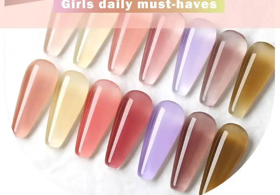 Clou Beaute Transparent French Gel Polish Translucent Nude Pink Red Jelly Glass Milky White Varnish Rainbow Color Nail Art
