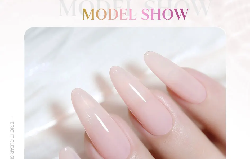Clou Beaute Transparent French Gel Polish Translucent Nude Pink Red Jelly Glass Milky White Varnish Rainbow Color Nail Art