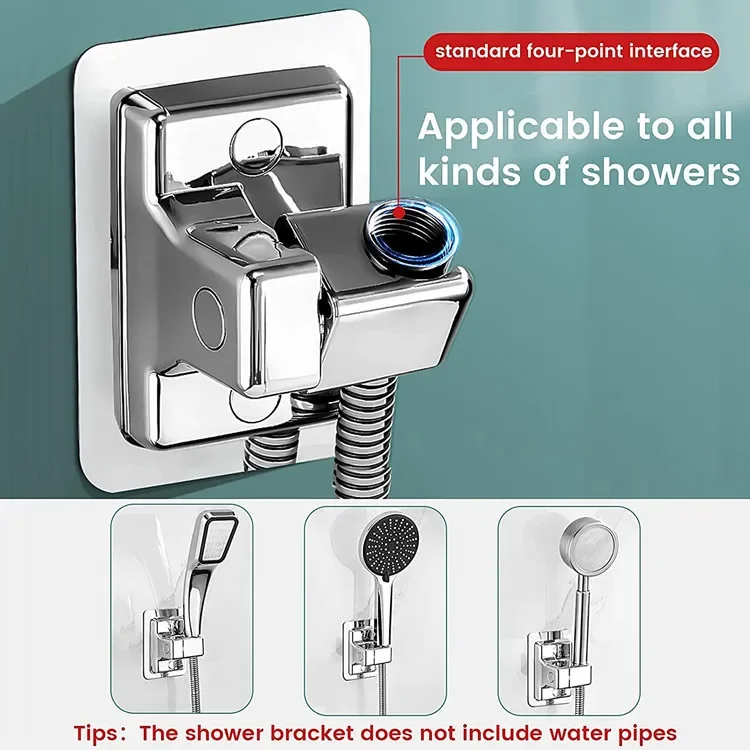 Universal Shower Head Holder Adjustable Wall Mounted Shower Holder Self-Adhesive Showerhead Handheld Bracket Bathroom Accessory