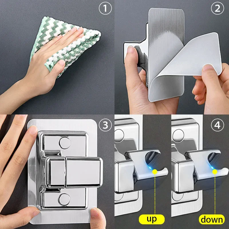 Universal Shower Head Holder Adjustable Wall Mounted Shower Holder Self-Adhesive Showerhead Handheld Bracket Bathroom Accessory