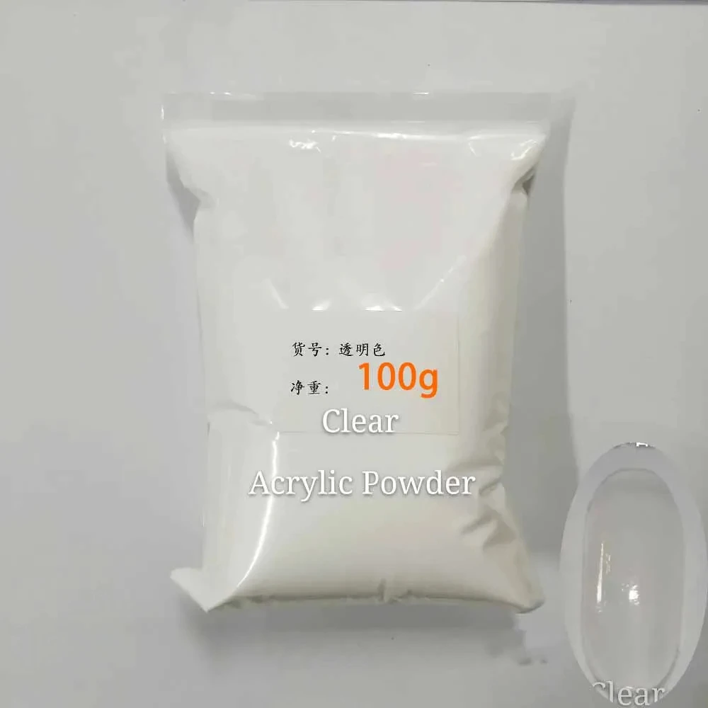 100g/Bag Solid Acrylic Powder White Clear Pink Powder Acrylic Nude Nail Powder Dipping Powder Pigment for Nail Carving Extension