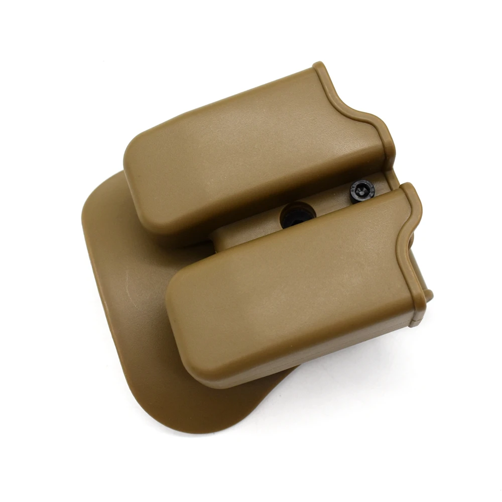 Tactical Double 9mm Magazine Pouch Belt Clip Mag Case for Glock 17 19 43 Beretta M9 PX4 Sig Sauer P229 USP Universal Mag Holder
