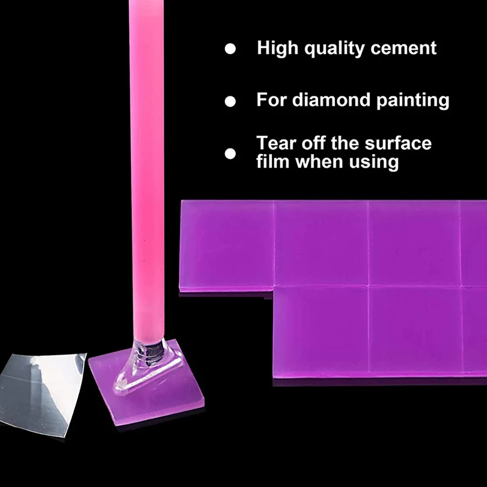 Purple 10-100 Pcs 2*2CM Diamond Painting Wax Mud Glue Accessory Diamond Embroidery Cross Stitch Diamond Painting Glue Tool