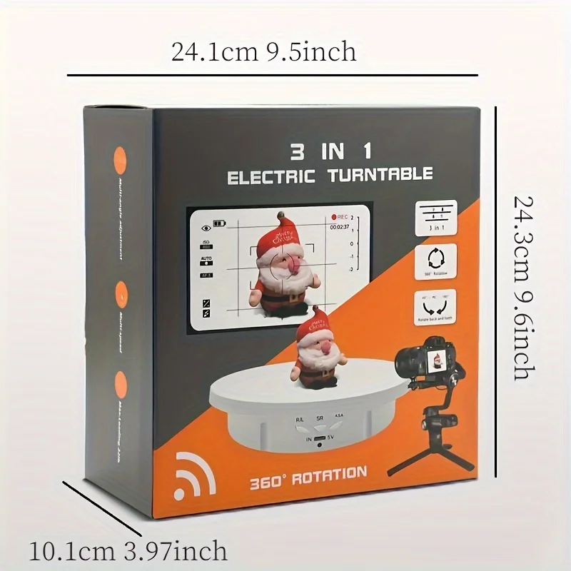 Photography Turntable Electric Rotating Display Stand 360 Degree with Remote Control Motorized Turntable for Photos or Videos