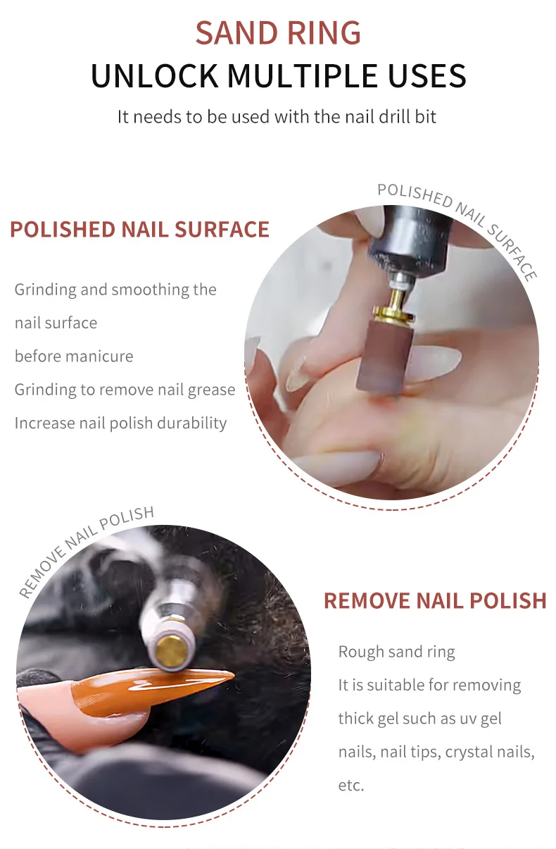 Boxed Nail Sanding Bands With Mandrel Drill Bits for Electric Machine File Grinder Sand Band Set Acrylic Nails Gel Polish Remove