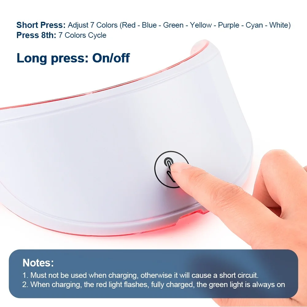 Face and Neck Beauty Machine LED Facial Mask Photon Neck Mask with 7 Colors Skin Care Massager