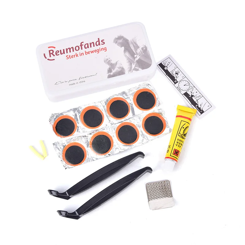 Bike Tyre Tube Bicycle Puncture Repair Tool Kit with box Cycle Lever Adhesive