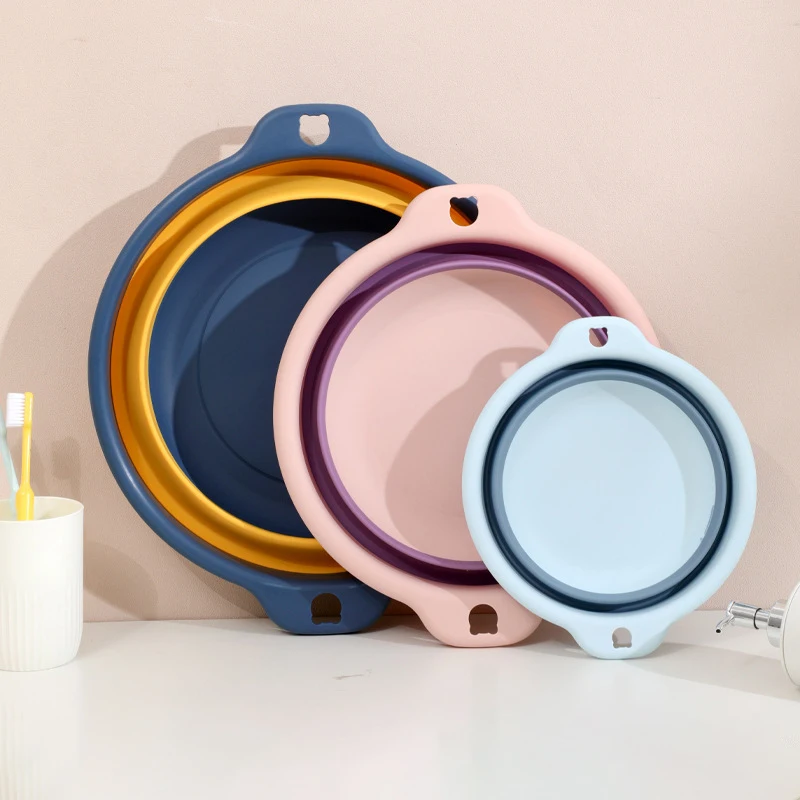 Portable Foldable Laundry Basin Plastic Travel Folding Wash Basin Safe Durable Foldable Wash Basin Bathroom Household Supplies