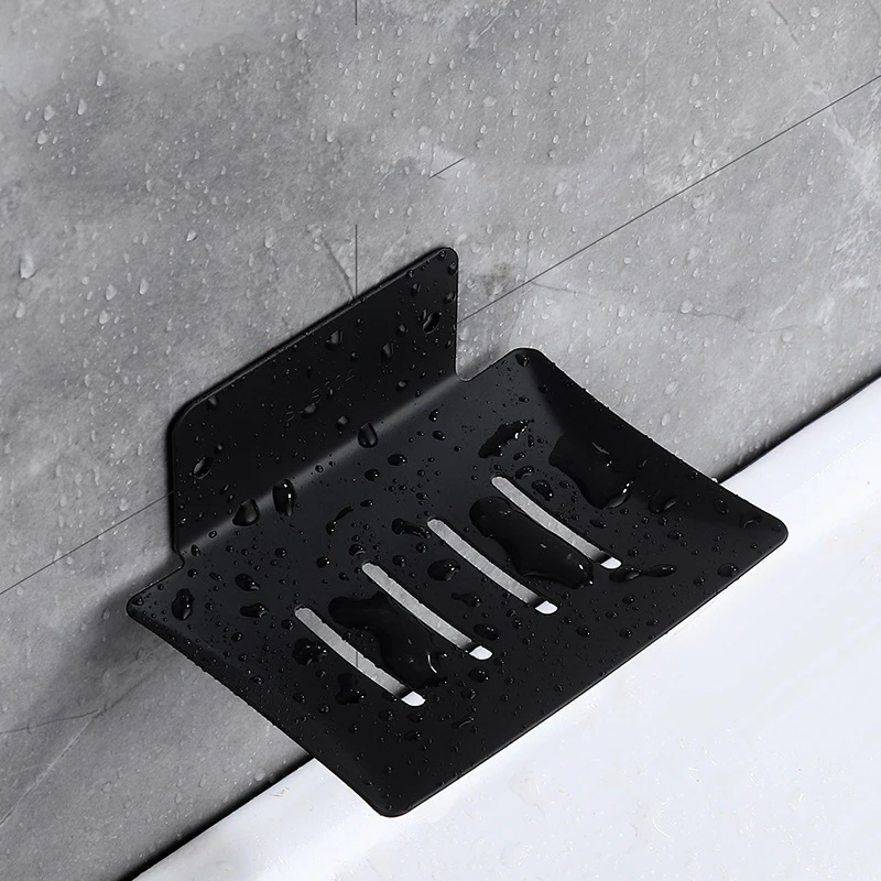 Stainless Steel Soap Holder Bathroom Soap Dish With Drain Water No Drilling Wall Mounted Soap Box Bathroom Accessories