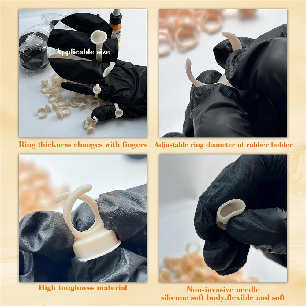 100/300/500pcs Disposable Ring Tattoo Ink Cups Soft Silicone Pigment Container Portable Microblading Permanent Tattoo Accessory