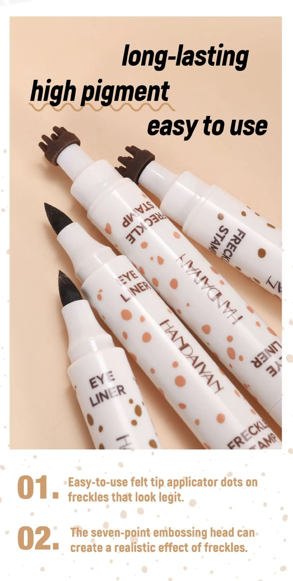 1PC Face Fake Freckles Pen Natural Waterproof Lifelike Fake Freckles Pen for Long Lasting Look Dot Spot Pen Makep Tool Cosmetic