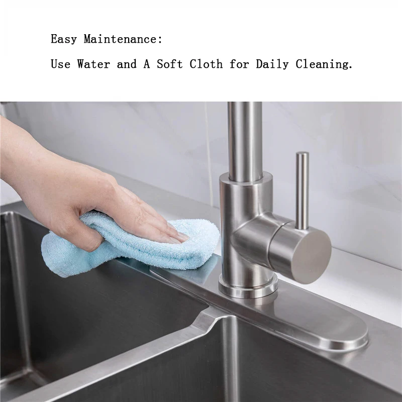 Faucet Plate Hole Square/Oval Tap Cover Deck Plate Stainless Steel Bathroom Kitchen Sink For Most Single Hole Faucet