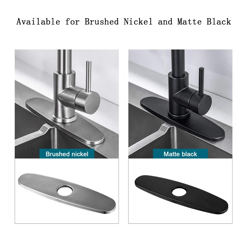 Faucet Plate Hole Square/Oval Tap Cover Deck Plate Stainless Steel Bathroom Kitchen Sink For Most Single Hole Faucet