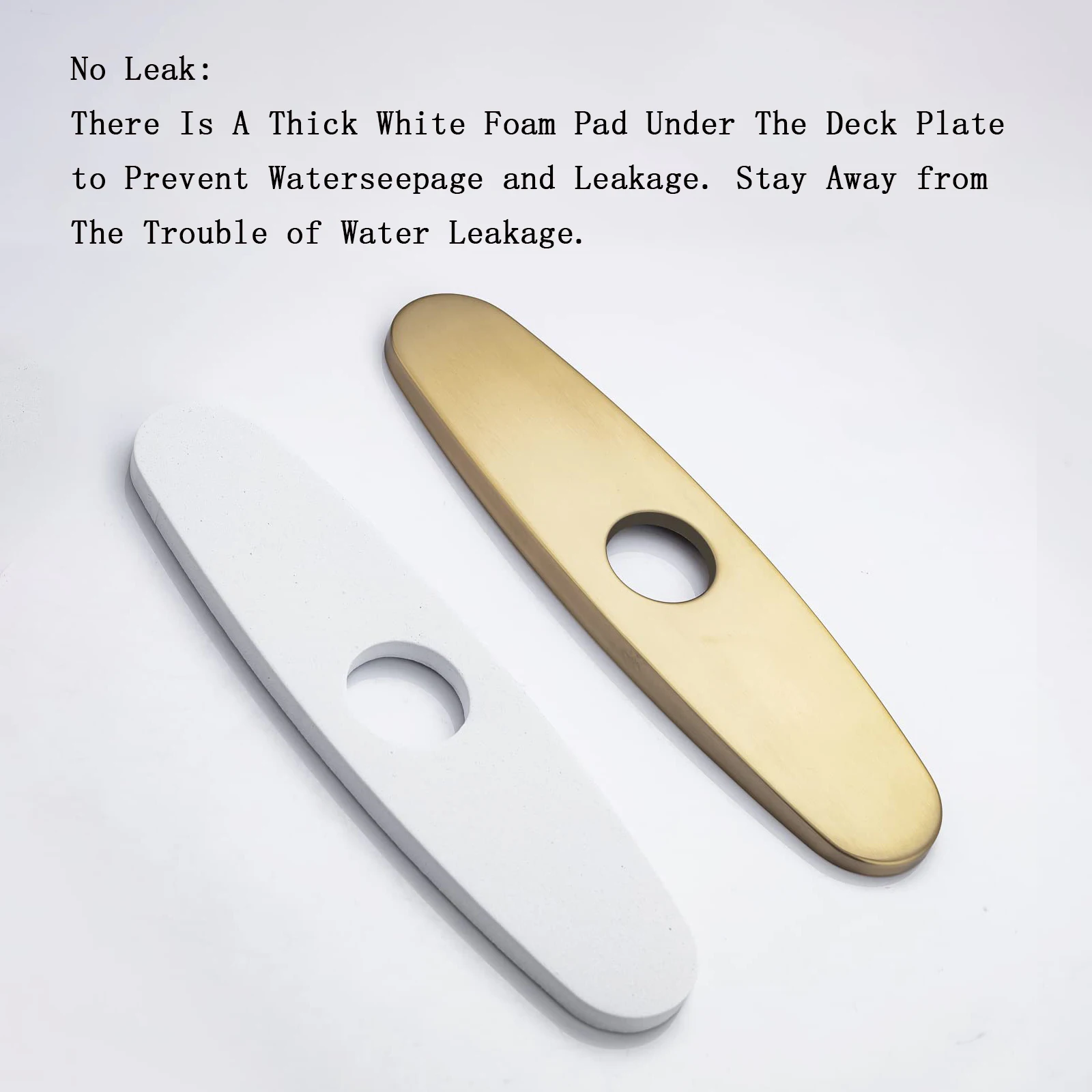Faucet Plate Hole Square/Oval Tap Cover Deck Plate Stainless Steel Bathroom Kitchen Sink For Most Single Hole Faucet