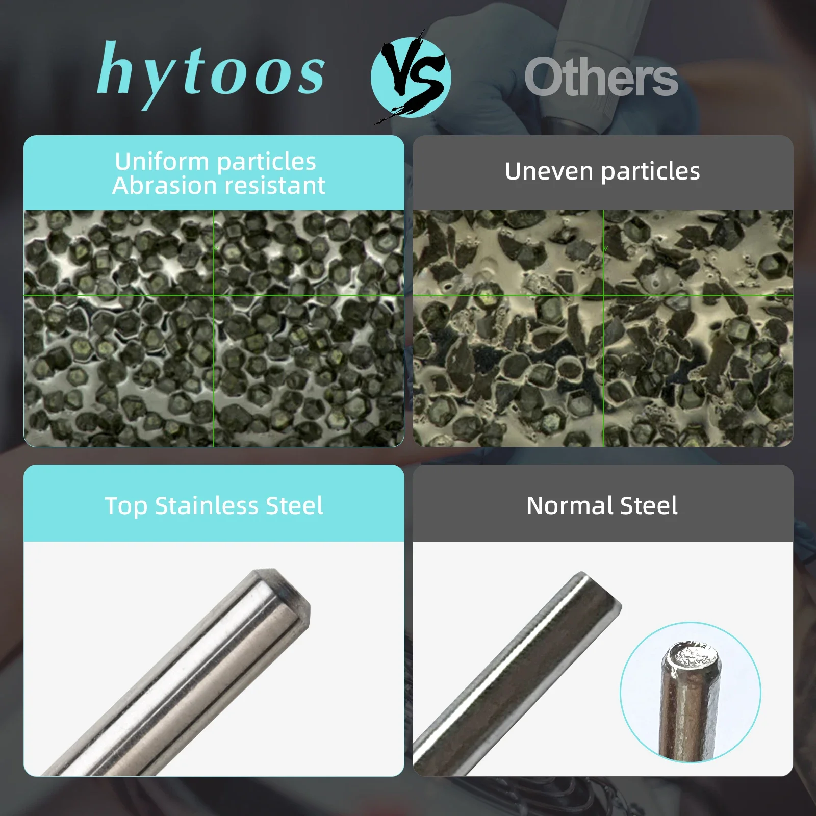HYTOOS 5mm Large Tapered Barrel Cuticle Clean Nail Drill Bit, Titanium Russian Diamond Nail Bits Nail Cleaner Accessories Tool