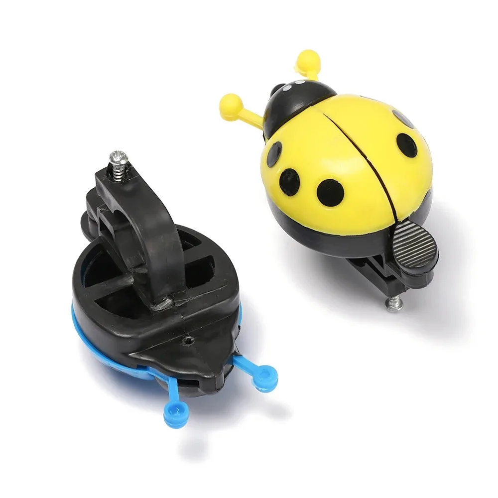 Cute Cartoon Ladybug Shaped Bike Bell Children Balance Car Bicycle Hand Press Small Bells Easy Operation Sports Bike Accessories