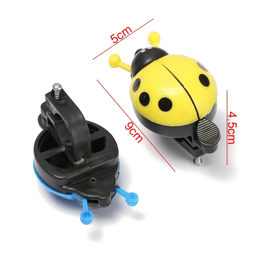Cute Cartoon Ladybug Shaped Bike Bell Children Balance Car Bicycle Hand Press Small Bells Easy Operation Sports Bike Accessories