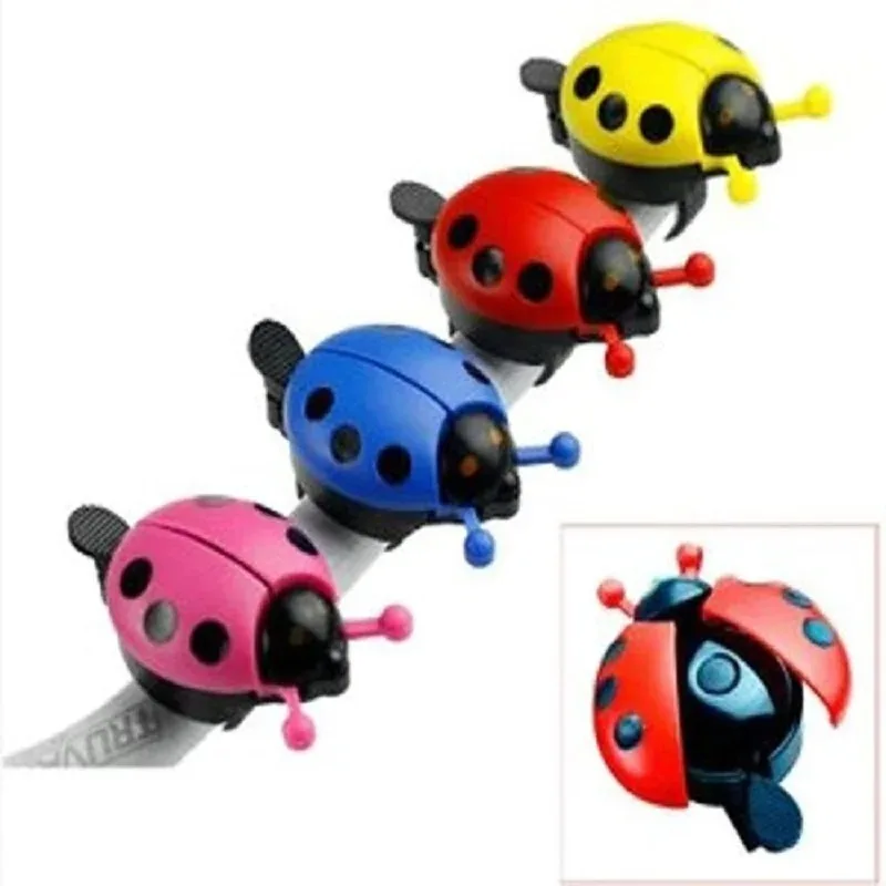 Cute Cartoon Ladybug Shaped Bike Bell Children Balance Car Bicycle Hand Press Small Bells Easy Operation Sports Bike Accessories