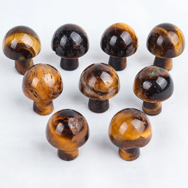 Gemstone Mini Mushroom Figurine Garden Decoration Crystal Mineral Craft Natural Stone Healing Specimen, meditation Home Decor