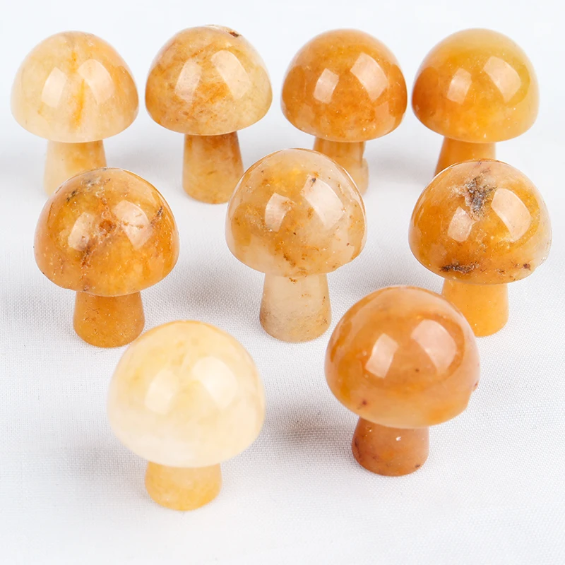 Gemstone Mini Mushroom Figurine Garden Decoration Crystal Mineral Craft Natural Stone Healing Specimen, meditation Home Decor