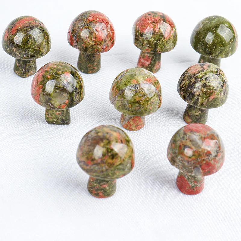 Gemstone Mini Mushroom Figurine Garden Decoration Crystal Mineral Craft Natural Stone Healing Specimen, meditation Home Decor