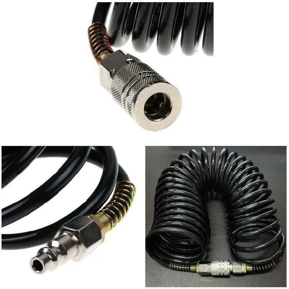 1/4 PE Flexible Compressor Air Hose For AMERICAN Connector Extension Inflating Coil Adapter Quick Coupler