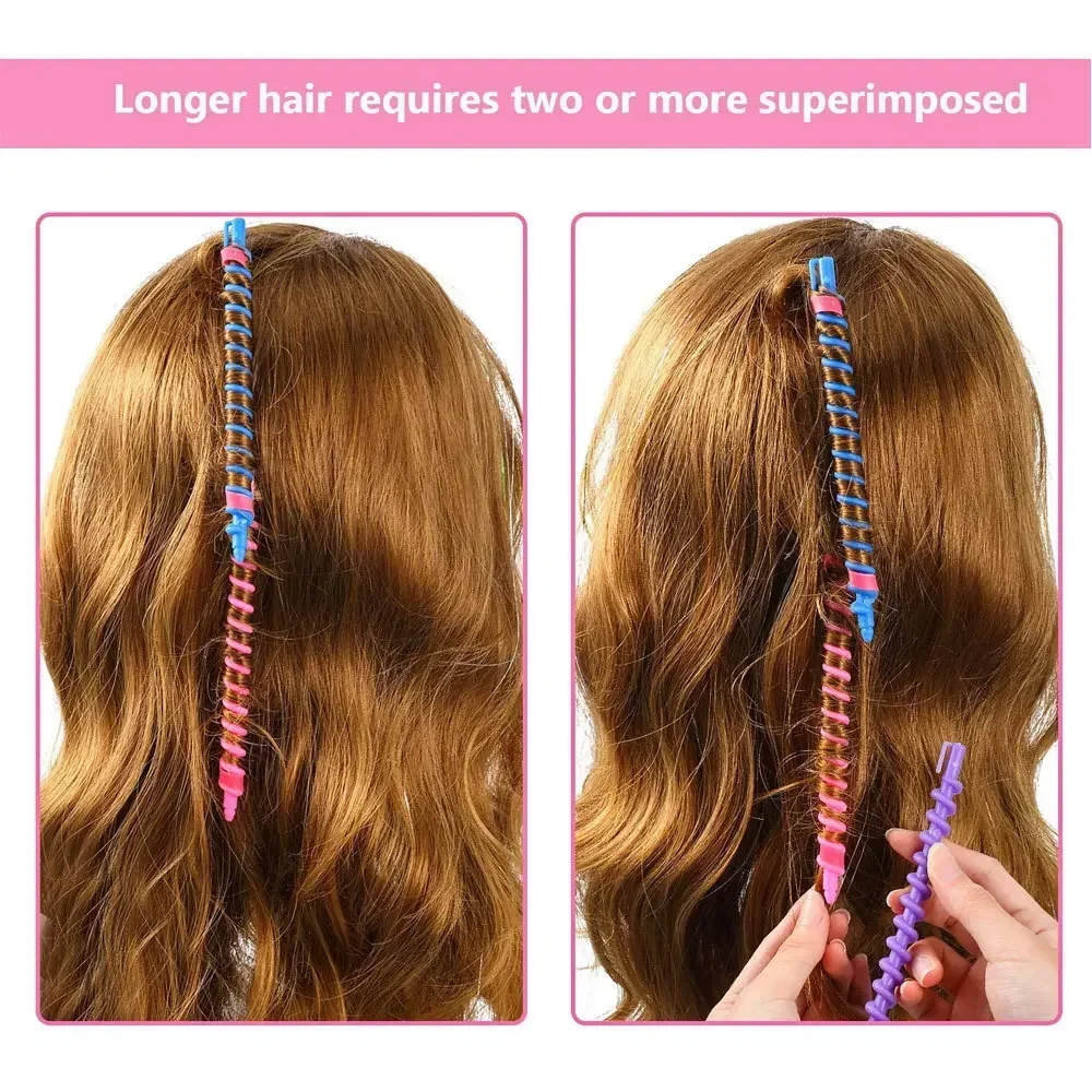 20× Plastic Spiral Perm Stick Heatless Hair Curler Women Curly Hair Rollers No Heat Curls Cold Perm Bar Barber Hair Styling Tool