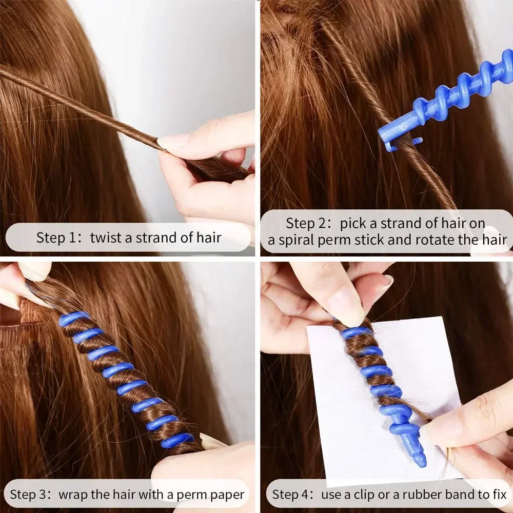 20× Plastic Spiral Perm Stick Heatless Hair Curler Women Curly Hair Rollers No Heat Curls Cold Perm Bar Barber Hair Styling Tool