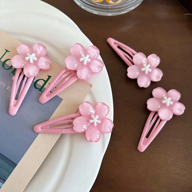 Sweet Cute Cherry Blossom Hair Side Clip Headwear Cute Girls BB Clip Y2K Side Bangs Clip Hair Accessories Fresh Flowers Hairpins