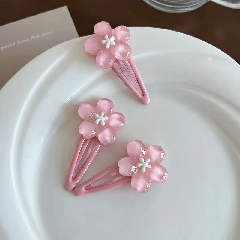 Sweet Cute Cherry Blossom Hair Side Clip Headwear Cute Girls BB Clip Y2K Side Bangs Clip Hair Accessories Fresh Flowers Hairpins
