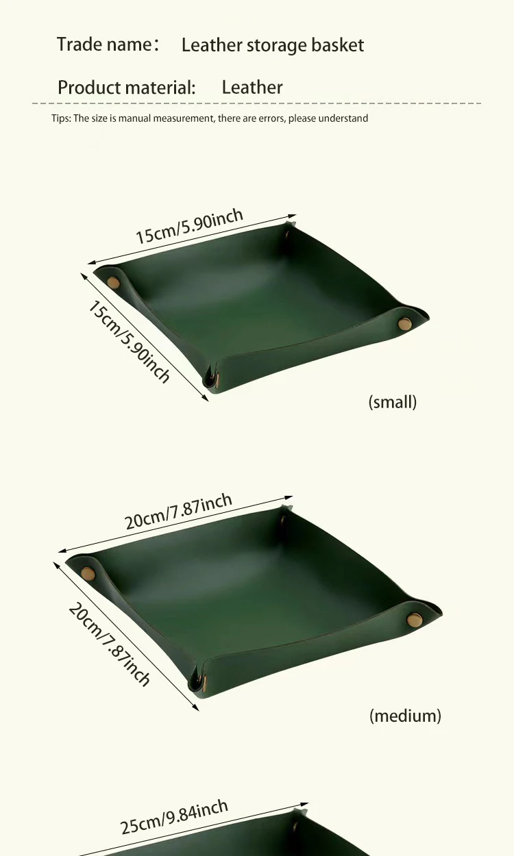 Living Room Entrance Key Storage Box Leather Desktop Cosmetics Storage Box Sundry European Tray Storage Box