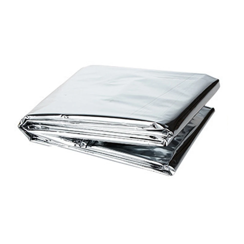 130x210cm Gigantic Space Blanket Emergency Supplies Foil Mylar Thermal Blanket Silver Foil Blanket Perfect for Hiking Marathons