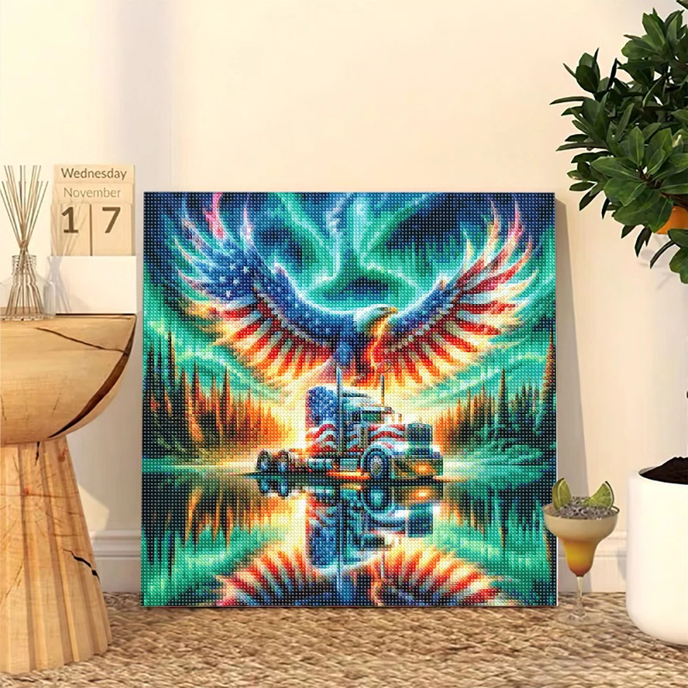 New Collection 2024 Diamond Embroidery Eagle and National Flag Scenery Mosaic Diamond Painting Scenery Art Kits Home Decor Gift