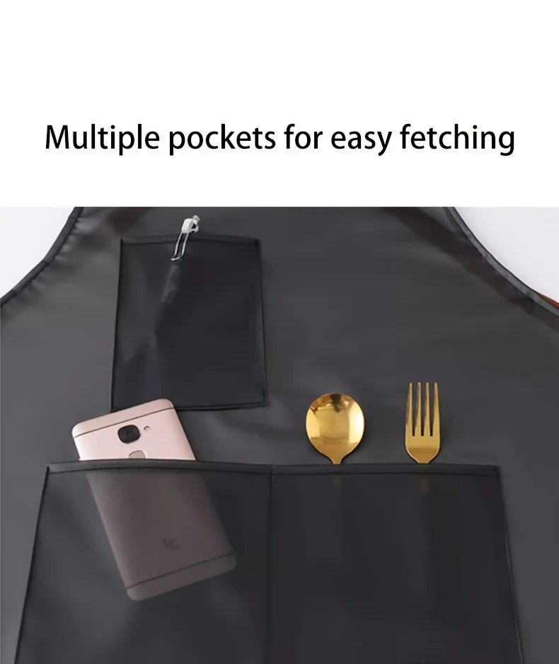 New Apron Waterproof And Oil-proof Strap Fashionable Korean-style Overalls Household Kitchen Cooking Women's TPU Work Clothes