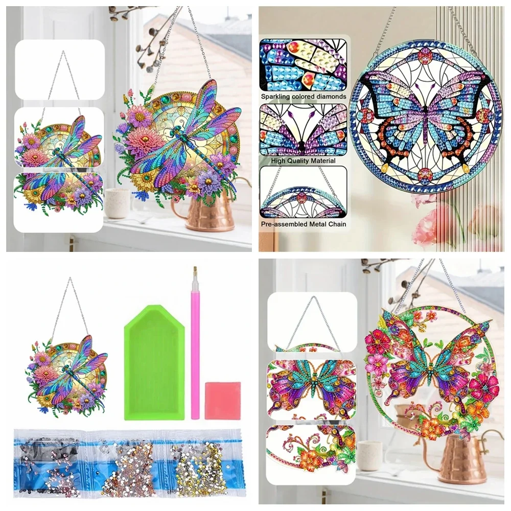 1pc/Set DIY Butterfly Diamond Painting Door Hanging Diamond Art Painting Kits Welcome